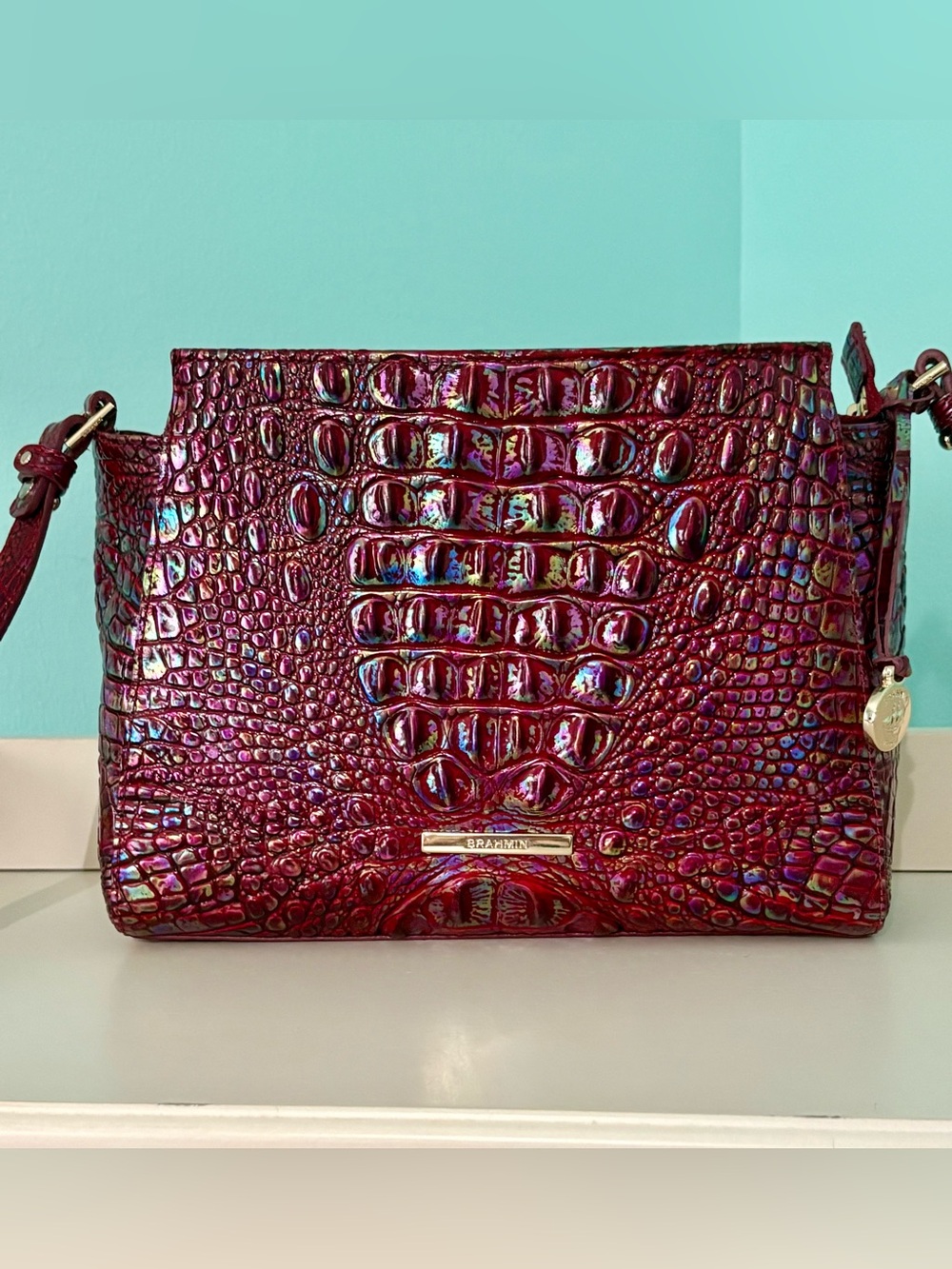 Brahmin Iridescent Sangria Hillary Crossbody Bag